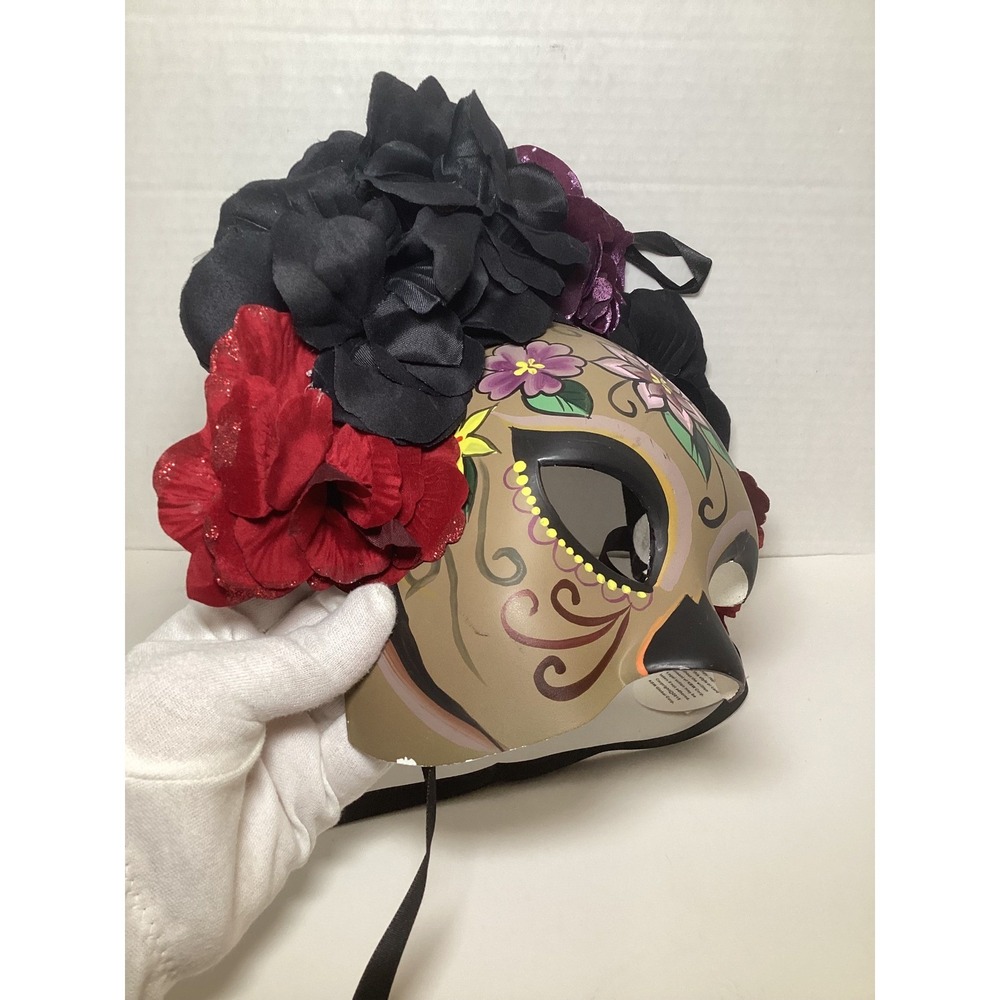 KBW Global Day of the Dead Floral Masquerade Mask Sugar Skull Rose Headpiece - Picture 7 of 13